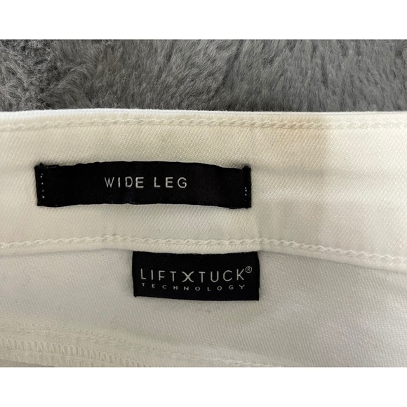 NYDJ Optic White Wide Leg Crop Jeans Womens Size 8 Lift Tuck Technology - Picture 4 of 9